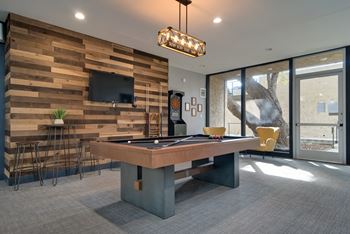 Billiards table in game room
